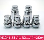 0.4 Kg Nissan Subaru Locking Wheel Nuts Silver Color With Conical Seat