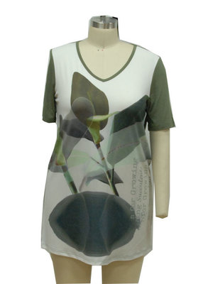 China ITY Jersey + Viscose Jersey Ladies Casual T Shirts Half Sleeve Top Normal Length supplier