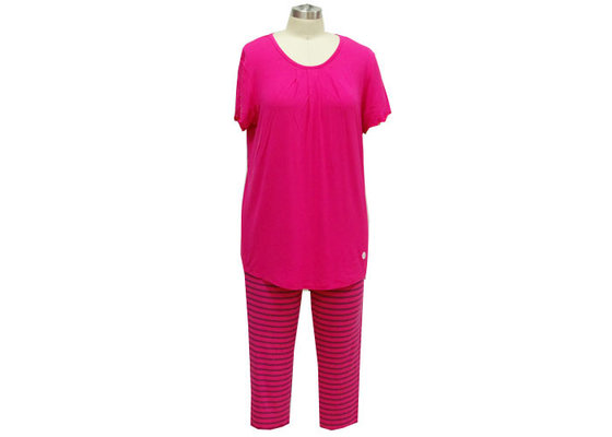 China 95% Viiscose 5% Elastane Womens Holiday Pajamas Short Sleeve Pj Set Spring Sleepwear supplier