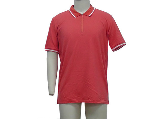 China Nice Red Mens Polo T Shirts Placket With Adhesive Tape Customized  Size supplier