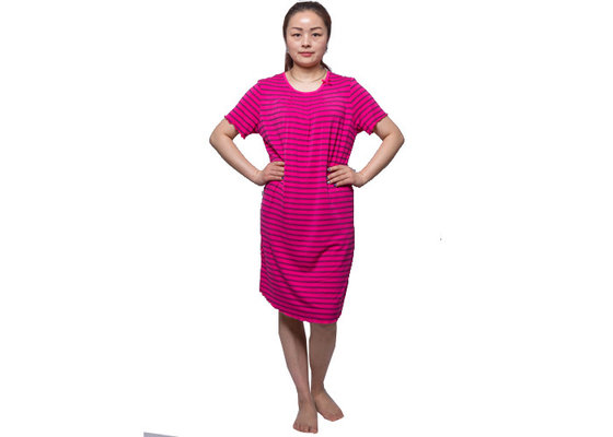 China Breathable Ladies Summer Stripped Pajamas Viscose /  Elasthan Short Sleeveless supplier