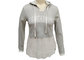 Lightweight Grey Ladies Zip Up Hoodies , 100% Cotton Womens Zip Up Sweatshirts supplier