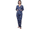 Fashion Printed Satin Womens Matching Loungewear , Comfy Ladies Casual Pajama supplier