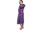 Purple Single Jersey Womens Summer Nightwear Cotton Long Night Robe With Solid Binding supplier