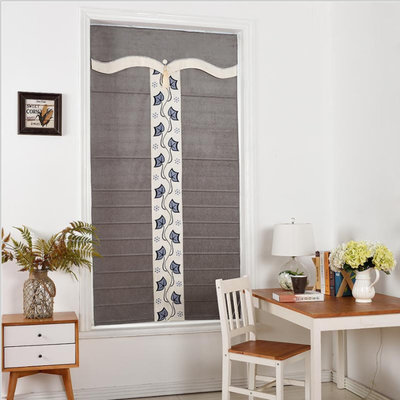 European style high-end grey Roman blinds bracket modern simple Customized  living room dining room solid color