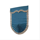 European style light luxury fan shape velvet blue Roman blind blackout Customized for dinning room kitchen small window