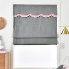 Modern smart remote motorized blue grey brown fabric Roman blinds customized for living bed book room blackout