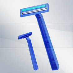 China KS-214 Twin blade disposable shaving razor with lubricant strip supplier
