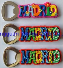 China Cheap Wholesale MADRID Silicone Beer Bottle Opener / 3D Rubber Cover Beer Cap Openers For Travel  Souvenir Gift supplier