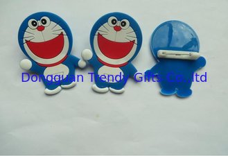 China 2D/3D Cute Doraemon Shape Rubber PVC Label Pins Badges With Safety Clip For School Backpack Decoration supplier