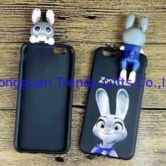 China Cool Judy Rabbit Silicone Phone Cover With 3D Soft PVC Judy Charm Decoration, 2017 Best Seller supplier