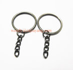 jiayang high shiny nickle color metal link chain with key ring and snap hook