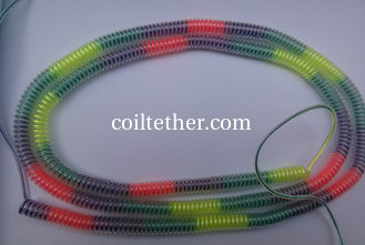 China Motley plastic spring string coiled fishing lanyard holder customized length OEM made dir supplier