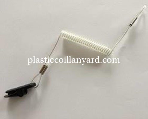 Semi-transparent clear spiral coil wire leash retractable tethers supplier