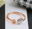 316L Steel 18k Real Gold Shell Opening Ring Jewelry Roman Number Diamond Finger Rings supplier