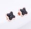 4 Leave Clover Stud Earrings for Girs Stainless Steel Inlaid Red Crystal Earrings  Fashion Jewelry supplier