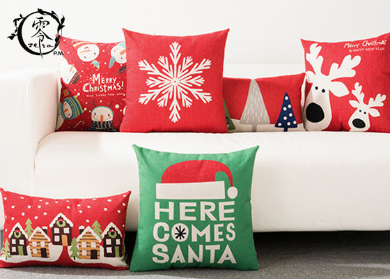 China Merry Christmas Decorative Cushions Pillows Throw Cushion Case Home Decor Cotton Linen for Sofa supplier