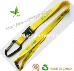 China Carabiner hook polyester lanyards, imprinted safety lanyards with carabiner,China factory supplier