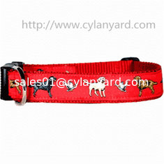 China Jacquard ribbon polyester dog collars with ABS side release buckle, premium quality, supplier