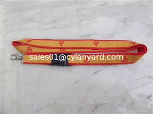China Custom logo jacquard label applique lanyards, double-layered jacquard ribbon lanyards, supplier