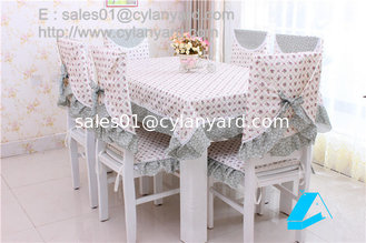 China Wholesale floral cotton tablecloth and chair cover set for six seater dining table, supplier