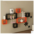 3pcs/lot Rectangle tv wall shelf shelves bookcase home decor hanging wooden plaque