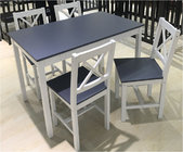 Simple Style Pine Wooden Dining Table Set with 4 Chairs