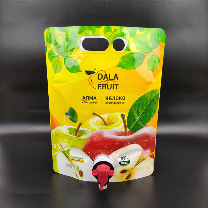 3 liters with vitop valve stand - up aluminum foil bag for apple juice/Professional customized manufacturer