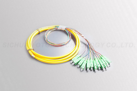 12 Colorful Fiber Optic Pigtail Connector SC APC / UPC ROHS Certification