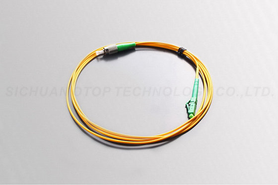 2.0mm Fiber Optic Patch Cord LC / APC - FC / APC PVC LZSH Cable Yellow