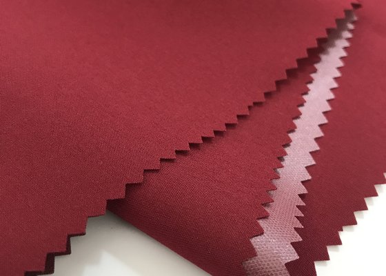 China 95%polyester 5%spandex 100D 4way stretchblend fabri lamination waterproof worker red color customized fabric supplier