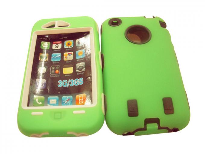 Green Cute Silicone Rubber Cell Phone Case , OEM Cellphone Cover