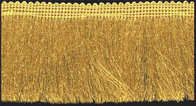 Wholesale 2.25" Metallic gold color OEM high quality brush fringes for curtain decoration