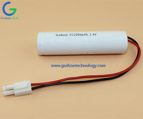 Ni-Cd Rechargeable Battery Pack SC2000mAh 2.4V for Emergency Lighting Battery with Long Life Cycle and High Effeciency
