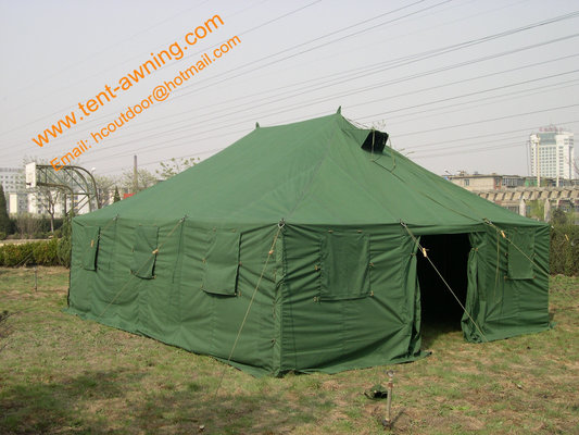 China Outdoor Pole-style Galvanized Steel Waterproof Canvas Military Tent supplier
