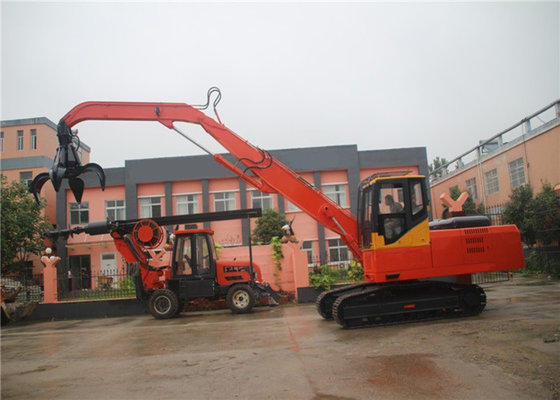 China Material Handler Crawler Excavator With Hydraulic Wood Grapple / Log Grab / Timber Gripper supplier