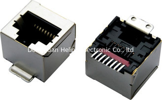 China 8P8C super low profile Vertical RJ45 Modular Jack connectors, shielded with or without LED, H=12.9mm supplier