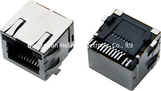 China 8p8c RJ45 connector, right angled, SMT, tab-up, shielded with EMI fingers, with LEDs supplier