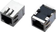 RJ45 with Transformer, surface mount , tab-down, shielded with EMI fingers