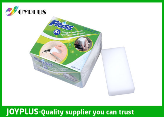 China Effective Magic Cleaning Sponge , Plastic Mesh Scouring Pads Melamine Form Material supplier