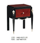 Luxury Bedroom furniture of Leather king size bed with Nightstand in Ebony wood glossy painting supplier