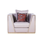 Modern american design of Living room furniture Luxury single sofa in Italy leather with Stainless steel frame supplier