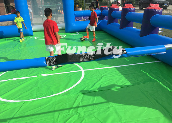 0.55MM PVC Tarpaulin Inflatable Human Foosball Court , Inflatable Soccer Field