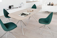 Boconcept Ottowa chair by Karim Rashid with assemble stainless steel leg ottoma chair in aniline leather finish