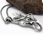 Fashion 925 Silver Plated Men's Stainless Steel Rope Chain Dragon Pendant Necklace(SP164)