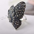 Women Vintage Butterfly Thai 925 Silver Marcastie Ring(MKS20213)