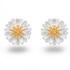 Two Tone Silver Plated Daisy Flower Stud Earrings Korea Style Fashion Jewelry(EESTUD05)