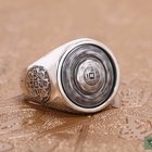 Men Sterling Silver Engraved Chinese Zodiac Retro 925 Silver Ring (059886S)