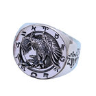 925 Sterling Silver Engraved Rosefinch Taiji Design Vintage Men Ring (057626)