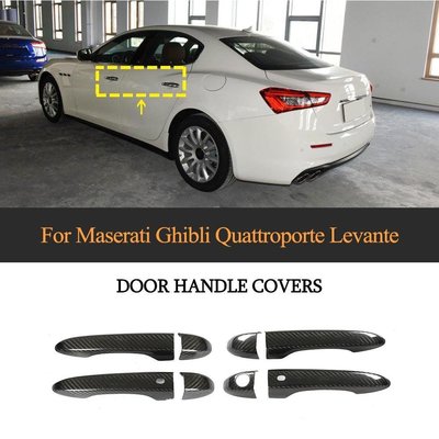 High Quality Carbon Fiber Auto Door Handle Cover Trims for Maserati Ghibli Quattroporte Levante LHD